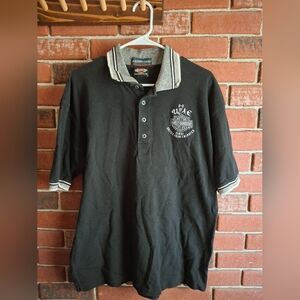 Harley-Davidson Black Polo with White Accents